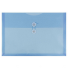 JAM Paper Enveloppes en plastique avec fermeture à bouton et ficelle, 10 1/2 x 14 1/2 po, bleues, paq./12-Bleues