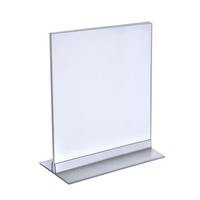 Azar Displays – Porte-affiche vertical/horizontal en acrylique à base à pied double, 11 x 8,5 po, transparent (102714)-Acrylique transparent
