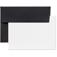 Jam Paper Ensemble de correspondance de 100 cartes et enveloppes en lin recyclé de format A7, noir, 100/pqt-Noir