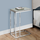 Monarch Specialties 3372 Accent Table - Grey Cement With Chrome Metal-Ample surface area for your snacks, drinks or meals