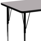 Flash Furniture 30''W x 48''L Rectangle Activity Table with Thermal Fused Laminate Top and Standard Height Adjustable Legs, Grey-Shape: Rectangle