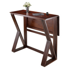 Winsome Harrington Drop Leaf High Table-Each Drop Leaf has surface area of 39.37"W x 15.75"D.  Gate legs to support extended top.