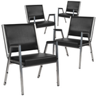 Flash Furniture - Fauteuil de réception médical bariatrique de la série HERCULES en vinyle antimicrobien noir-Capacité de poids statique de 1500 lb