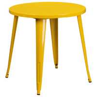 Table ronde de 30 po en métal jaune à hauteur de bar, intérieur/extérieur (CH-51090-29-YL-GG)-Table de café en métal