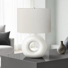 Monarch Specialties 24" H Contemporary Table Lamp - White Ceramic / Ivory / Cream Shade-A convenient on/off rotary switch operates up to a 100W bulb (not included) to instantly illuminate a living room, office, or bedroom space