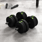 Soozier Adjustable Barbell & Dumbbells Set with Non-slip Handles - 44 lb-Plastic coating reduces noise and floor damage 