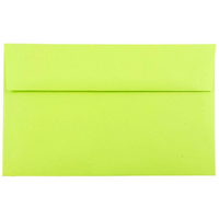 JAM Paper Enveloppes format livret de couleur vive, ferm. gommée, 6 x 9 1/2 po, vert lime, paq./100-Vert lime