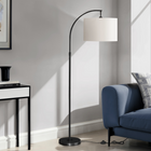 Monarch Specialties - Luminaire - 65 po H Lampadaire - Métal Noir - Abat-Jour Ivoire / Crème - Contemporain-Pouvant accueillir une ampoule de 100 W (non incluse), ce luminaire décoratif est doté d'un interrupteur à pied marche/arrêt pratique qui permet une utilisation facile et polyvalente pour créer l'ambiance idéale afin d'illuminer un salon, une chambre ou un bureau