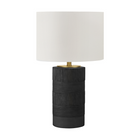 Monarch Specialties - Luminaire - 24 po H Lampe De Table - Résine Noire - Abat-Jour Ivoire / Crème - Contemporain-Invitez le style audacieux et à la mode dans votre salon, votre bureau ou votre chambre avec cette l lampe de table contemporaine de forme cylindrique et d'une hauteur de 24 pouces est dotée d'une base en résine noire texturée et d'un abat-jour en tissu ivoire, fini avec un finial rond doré sur le dessus