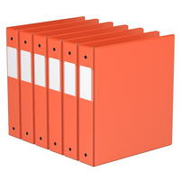 Davis Group Premium Economy Binder - Round Ring - 1.5" - Orange - 6 Pack-3 Ring Binder