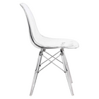 Nicer Furniture - chaise d'appoint transparente de style Eiffel-Pieds goujons droits Eiffel en métal avec protecteurs de sol pour parquet