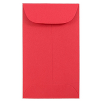 JAM Paper - Enveloppes à monnaie no 3, 2,5 x 4,25 po, papier recyclé Brite Hue rouge, 1000/paquet-Enveloppes à monnaie