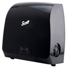 Scott - Distributrice manuelle d’essuie-mains Slimroll - pour essuie-mains Scott Slimroll avec mandrin orange - 12,65 po x 13,02 po x 7,18 po - Noire-Pour essuie-mains Scott Slimroll avec mandrin orange