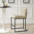 Modway - Indulge Chenal Touffé Tissu Tabourets de comptoir - Beige - Ensemble de 2-Base de traîneau