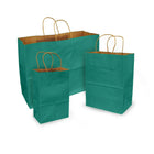 Eddie's - Sac à provisions en papier kraft 100 % recyclé - 8" x 4-3/4" x 10-1/4" - Bleu sarcelle - Paquet de 250-100% recyclé avec au moins 95% de fibres post-consommation.