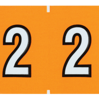 Pendaflex Numeric End Tab Light Orange Filing Labels - 2 - 500 Pack-Compatible with DataFile L8700 series labels