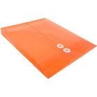 JAM Paper Enveloppes en plastique à ouverture au sommet, ferm. à bouton et ficelle, 9 3/4 x 11 3/4 po, orange, paq. de 108-Expansibles à 1 po