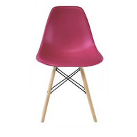Plata Import Eiffel Chair, Hot Pink Seat, Natural Wood Legs (PC-016N-HOTPINK)-Dining Chair