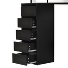 HOMCOM - Coiffeuse d'angle avec miroir - 43,7 po L x 22,1 po l x 55,6 po H - noir-Couleur : Noir 