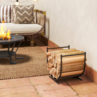 Outsunny - Porte-bûches extérieur- support à bûches 17 po pour rangement de cheminée-Le design surélevé garde les bûches sèches et bien ventilées 