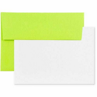 JAM Paper - Ensemble de papeterie - 25 cartes blanches et 25 enveloppes A6 - Brite Hue Ultra Lime Green - lot de 25-Couleur : Brite Hue Ultra Vert Citron