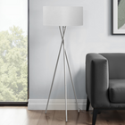 Monarch Specialties - Luminaire - 62 po H Lampadaire - Métal Nickelé - Abat-Jour Gris - Contemporain-Doté d'un interrupteur à 3 voies pour une seule ampoule triphasée jusqu'à 150 W (non incluse), il permet d'ajuster l'éclairage pour créer l'ambiance adéquate qui illumine et éclaire votre espace