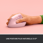 Logitech - Lift Souris Ergonomique Verticale - Rose-57° de pure relaxation : La forme verticale de Lift aide les poignets à bien se sentir au travail, et favorise une posture plus naturelle de l'avant-bras. Confort et productivité toute la journée