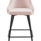 Modway - Adorn Performance Velvet Tabouret de comptoir - Rose - Ensemble de 2-Capacité du poids de la chaise : 300 lb
