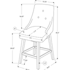 Monarch Specialties 1243 Barstool - Grey Leather-Look/Swivel - 2 Pack-Assembly required: Illustrated instructions and all hardware are provided for convenience (additional tools may be needed)
