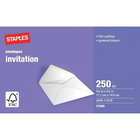Staples White Invitation Envelopes with Gummed Flaps - 250 Pack-Ideal for parties and event invitations, greeting cards, save the dates, thank you cards and more