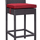 Modway - Convene 4 pièces Terrasse extérieure Coffret de pub - Espresso Rouge-Cadre en aluminium revêtu de poudre