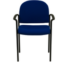 Flash Furniture Comfort Navy Fabric Stackable Steel Side Reception Chair with Arms-Guest Chair