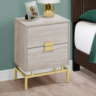 Monarch Specialties - 3493 Table D'Appoint - 24 po H/Marbre Beige/Metal Or-Base en métal couleur or au design moderne avec des lignes épurées