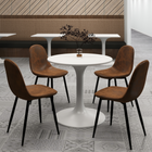 Homy Casa Upholstered Guest & Reception Chairs - Brown Fabric - 4 Pack-1.57" thick upgraded seat cushion: Reduces hip pressure, ideal for extended use.