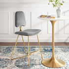 Modway - Ponder Performance Velvet Tabouret de bar - Gris-Rembourrage en mousse dense