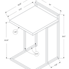 Monarch Specialties 3637 Accent Table - 25"H/Grey/Chrome Metal-1 Year Limited Manufacturer Warranty