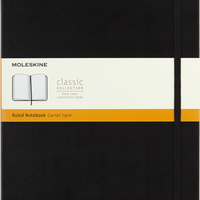 Moleskine Notebook - 2X-Large - Ruled - Hard Cover - 8.5" x 11" - Black-2X-Large size
