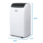 BLACK+DECKER - Climatiseur portatif 12 000 BTU avec télécommande-Unité trois-en-un : notre climatiseur DOE de 8 000 BTU (ASHRAE 128 de 12 000 BTU) sert également de déshumidificateur et de ventilateur.