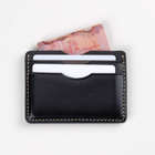 Decent Living Leather Card Holder Wallet - Black-All edges polished and sealed
