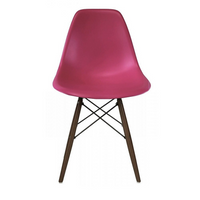 Plata Import Eiffel Chair, Hot Pink Seat, Walnut Wood Legs (PC-016W-HOTPINK)-Dining Chair