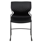 Chaise empilable noire à dossier complet de la série HERCULES, capacité de 661 lb avec cadre enduit de poudre noire-Ensemble de 5 chaises empilables polyvalentes