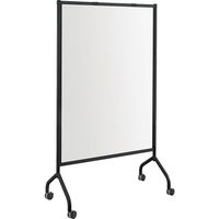Safco Impromptu Full Whiteboard Stand-alone Protective Shield (Sneeze Guard) - 42" x 72" - Black Trim-Magnetic Mobile whiteboard