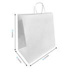Reliabag - Sac En Papier Avec poignees Torsadees, Blanc, 14 po L X 8 po P X 14 po H, Paquet De 100-Poignees renforcees en ficelle torsadee