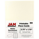 JAM Paper - Marque-places imprimables, 1,75 x 3,75 po, marque-places parchemin blanc, 2 paquets de 12 (225928565g)-Marque-places imprimables parchemin blanc