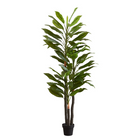 Monarch Specialties - Plante Artificielle - 83 po Heur - Arbre De Dracaena - En Pot - Touche Réelle - Feuilles Vertes - Pot Noir-A vibrant 83 inch tall artificial dracaena tree, featuring 76 real-touch green leaves on multi-trunks