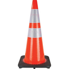 SCN Industrial Traffic Cone, 28", Orange, 4" & 6" Reflective Collar(S) - 3 Pack-Colour: Orange