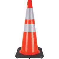 SCN Industrial Traffic Cone, 28", Orange, 4" & 6" Reflective Collar(S) - 3 Pack-Colour: Orange