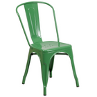 30'' Round Green Metal Indoor-Outdoor Table Set with 2 Cafe Chairs [CH-51090TH-2-18CAFE-GN-GG]-4