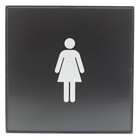 Headline Sign - Panneau de toilettes « Women » Premier - 8 po H x 8 po L - Noir-Message du panneau : « WOMEN » (Femmes)