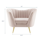Modway - Opportunity Performance Velvet Fauteuil - Rose-Sellerie en velours Performance résistante aux taches